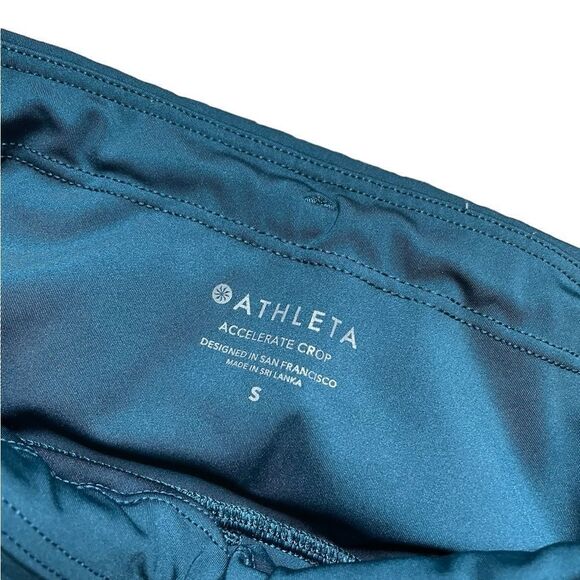 ATHLETA Accelerate Cropped Leggings Ocean Teal Blue Size Small - Picture 7 of 7